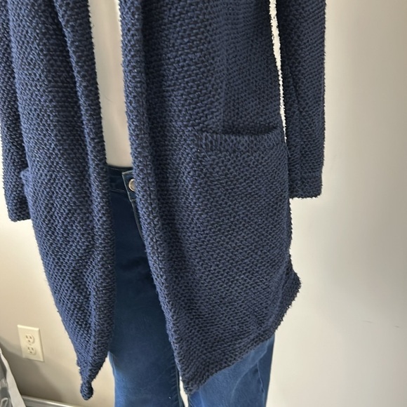 Marine Layer Birdseye Cardigan Longline Sweater Navy Jet Black Size XS - Picture 6 of 13